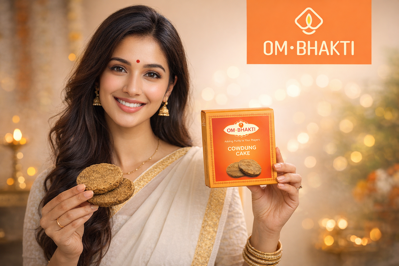 pure cow dung cake powerd by Ombhakti