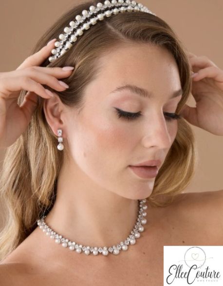 pearl wedding jewelry set 