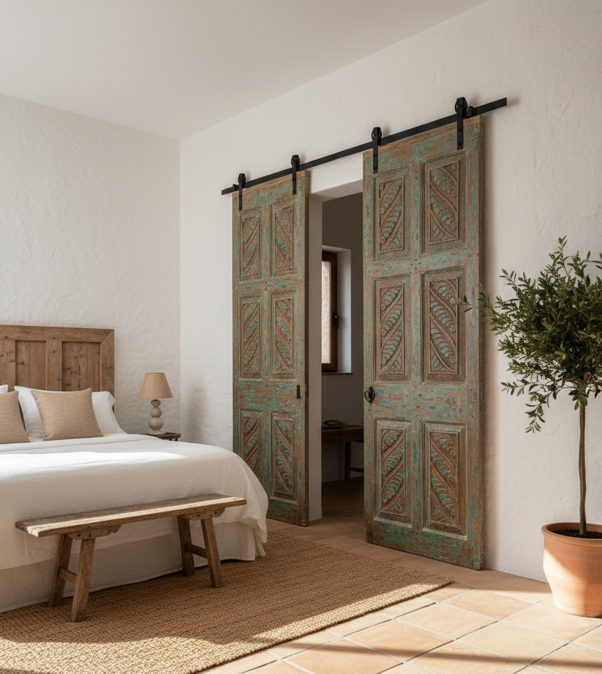 Style a Carved Indian Door with Modern Farmhouse or Boho Decor