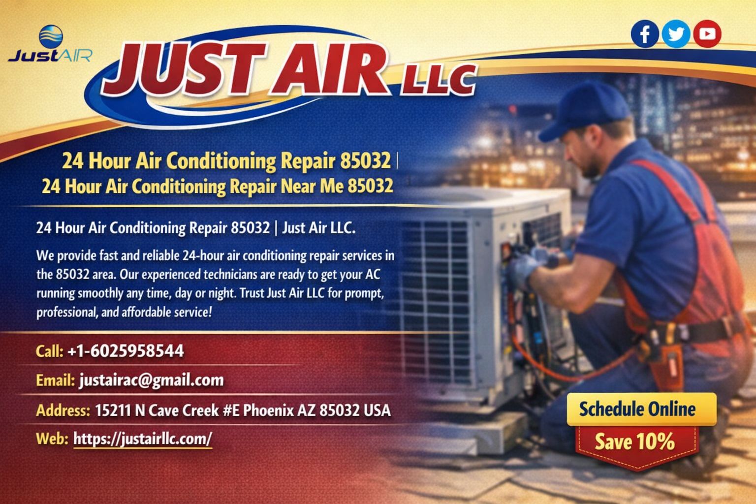 24-Hour Air Conditioning Repair 85032: Dependable & Quick Cooling When You Need It Most