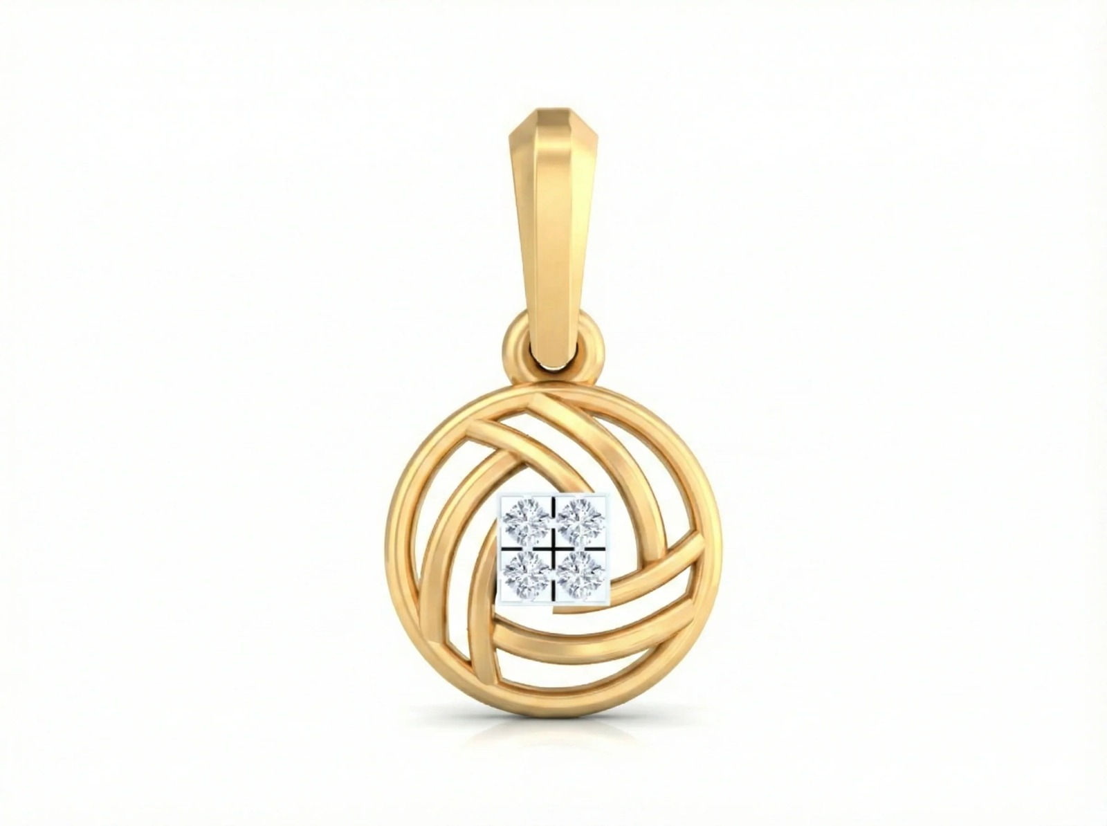 small diamond pendant with 18k gold chain for daily wear