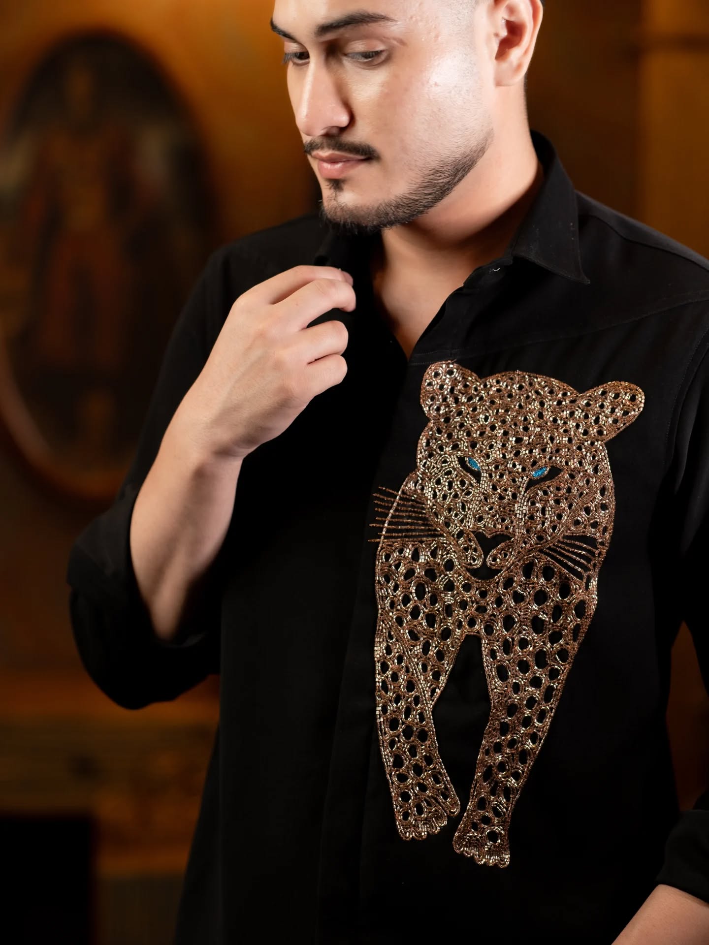 Panther Embroidery Shirt