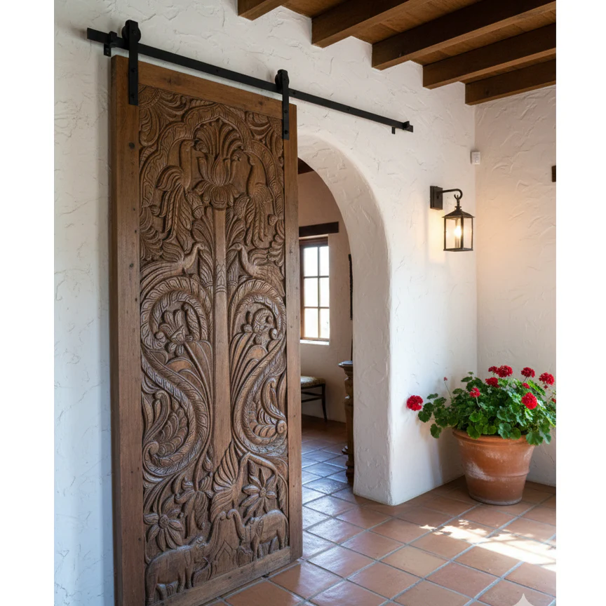 Florida Beach Cottage: Traditional Southern Style With Vintage White Carved Doors