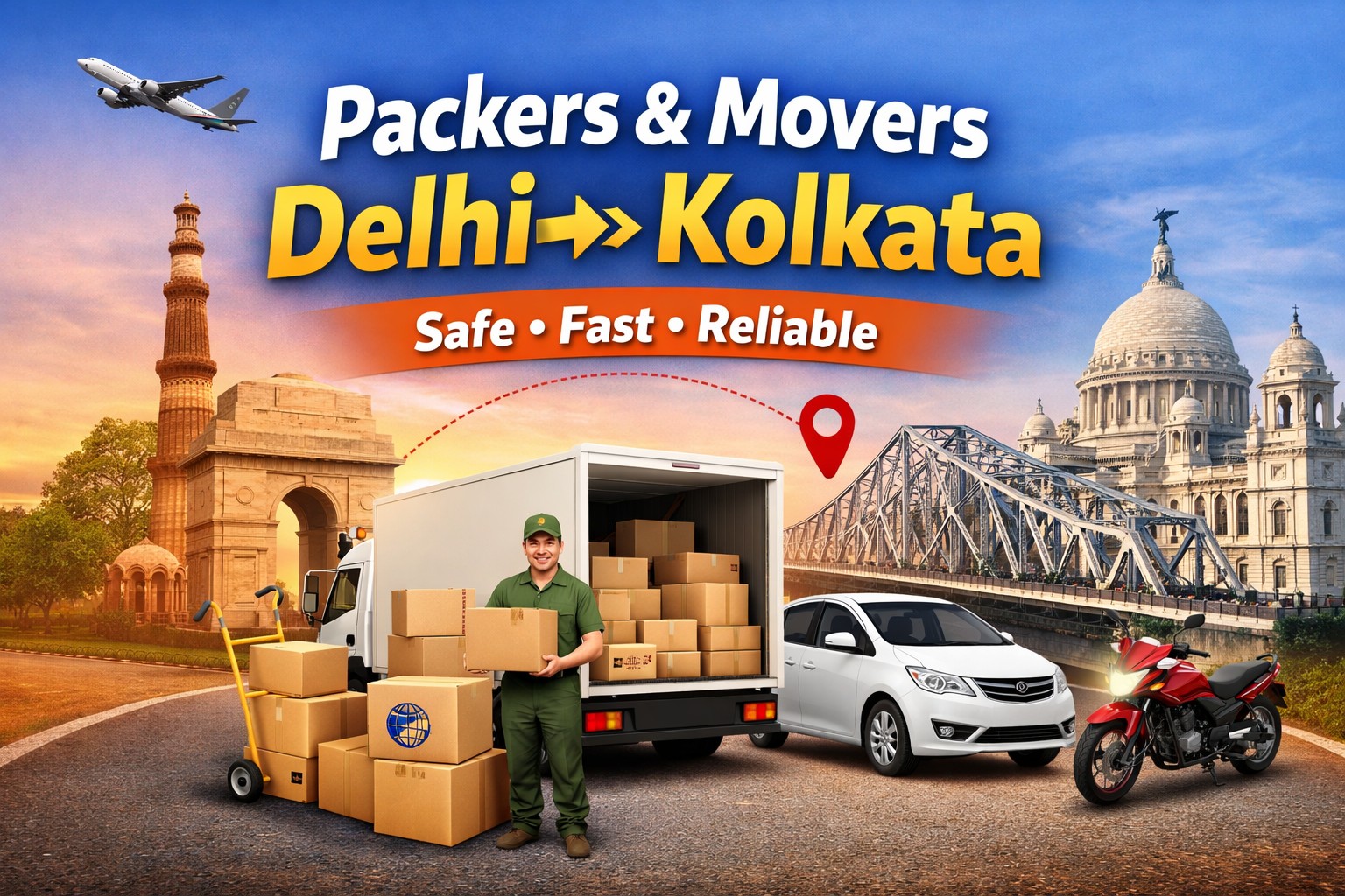 Packers and Movers Delhi to Kolkata – Reliable Intercity Relocation Services
