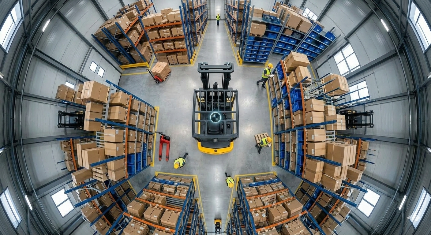 Improving Forklift Operator Awareness with 360° Bird Eye View Camera Systems