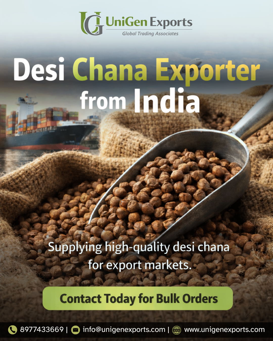 Top-Grade Desi Chana Exporter from India for Importers