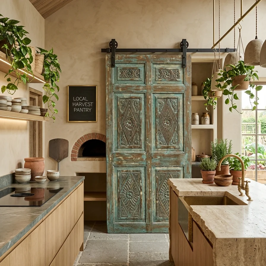 Boho Farmhouse Antique Doors & Carved Door Panels