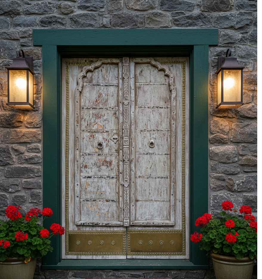 Antique Wood Doors for Yoga Room