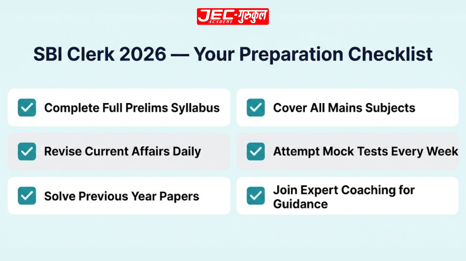 SBI Clerk 2026 Preparation Checklist for Covering Full Syllabus Before Exam