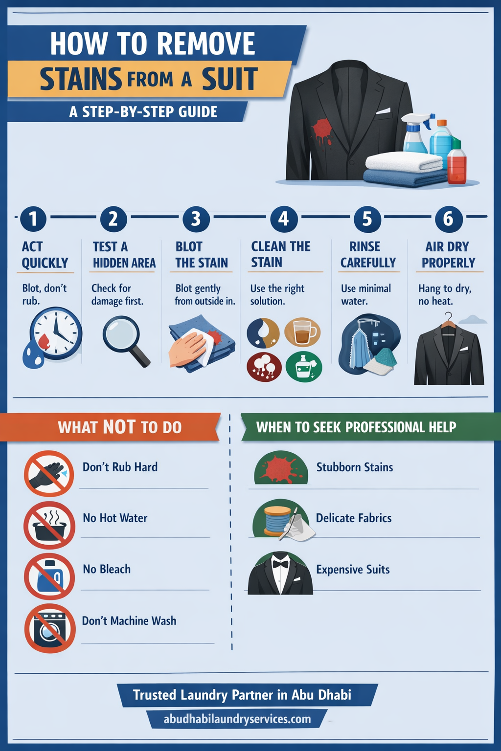 How to remove stains from a suit step by step