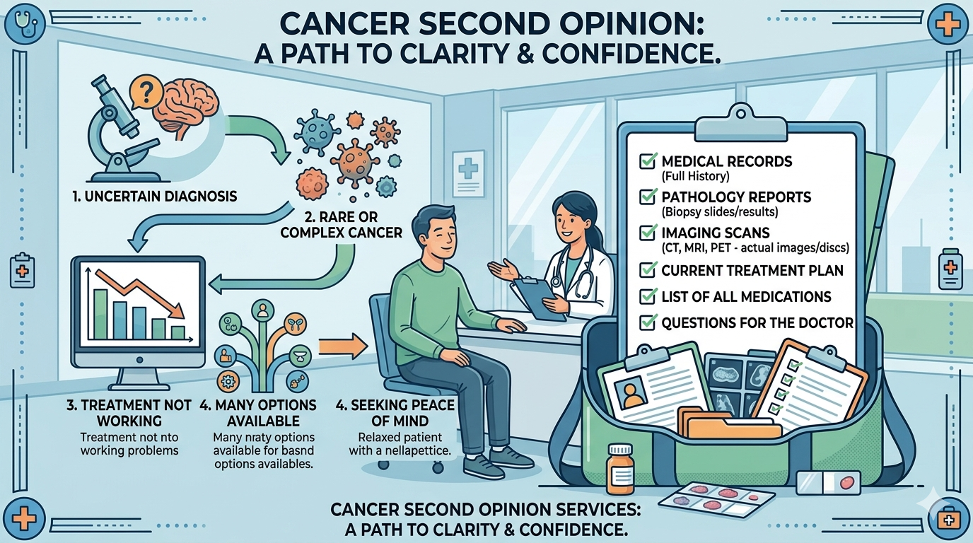 Cancer second opinion services: when they help and what to carry along