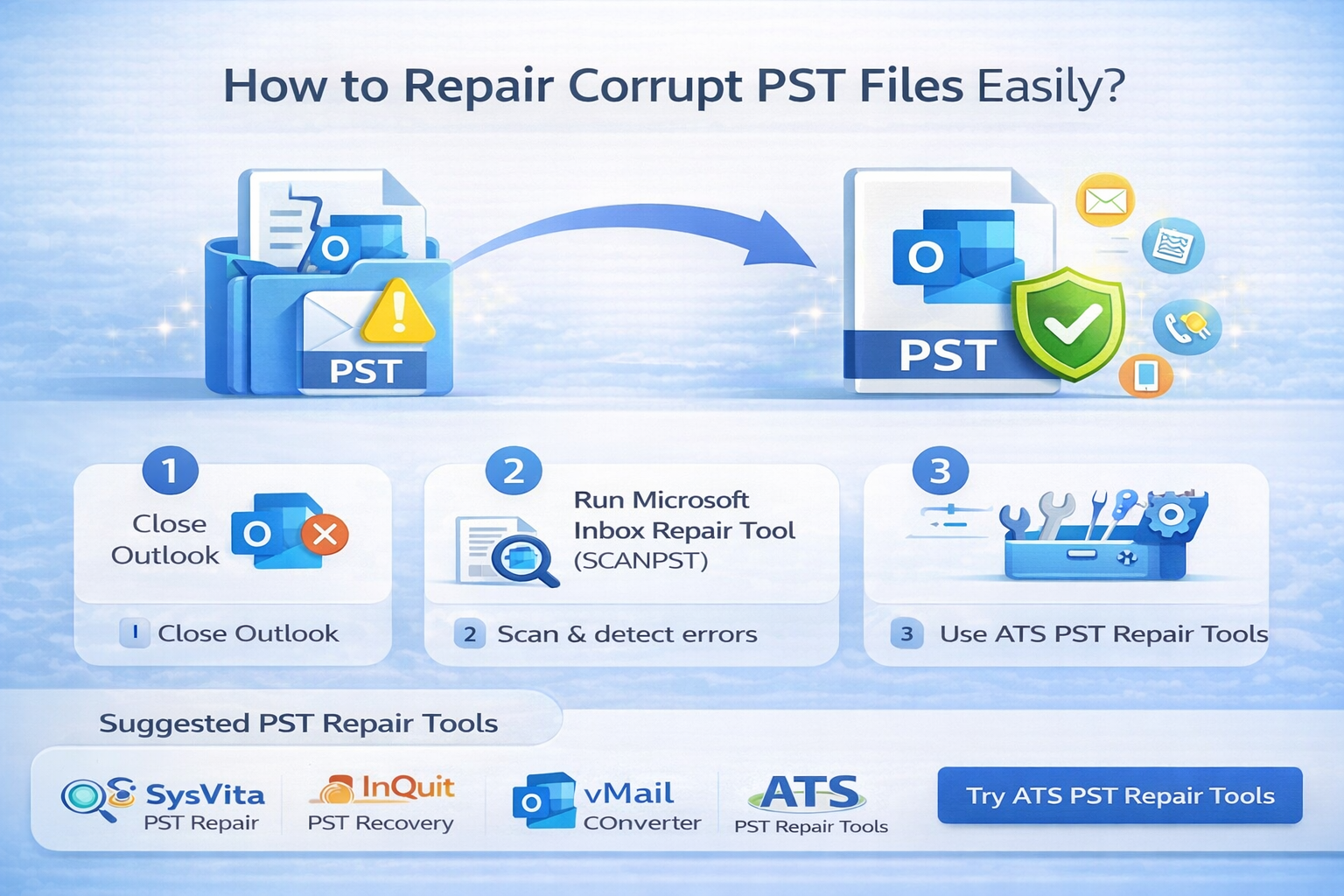 Fix “Outlook Not Opening PST File” Error by Converting PST to EML