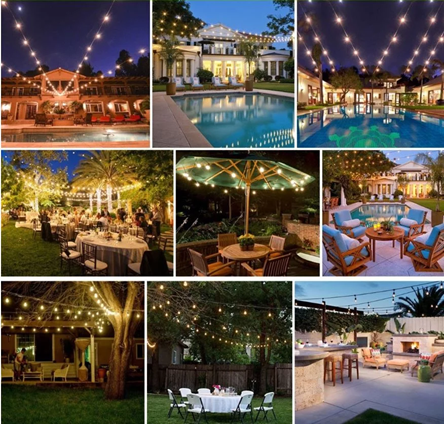 A collage of event lighting