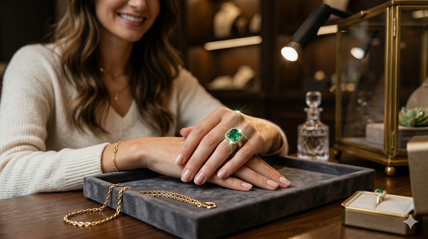 emerald rings for women