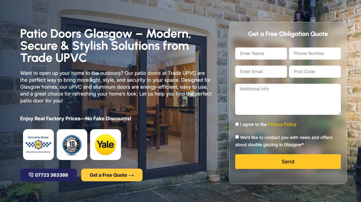 Patio Doors Glasgow | uPVC Sliding Doors | Trade UPVC Windows & Doors