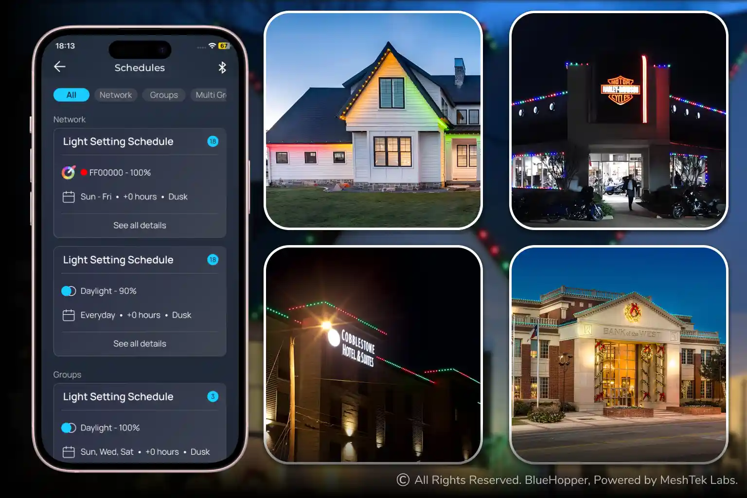 Permanent Outdoor Lighting by BlueHopper