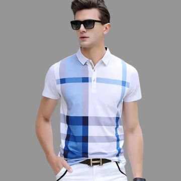 Hoodler Checks Half Sleeve Color Block T-Shirt for Men