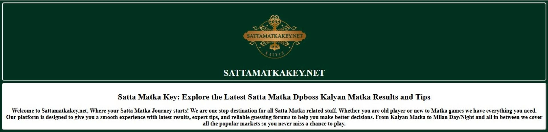 Satta Matka Key