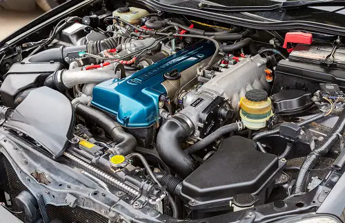 Tuned turbo car engine of Toyota in vehicle