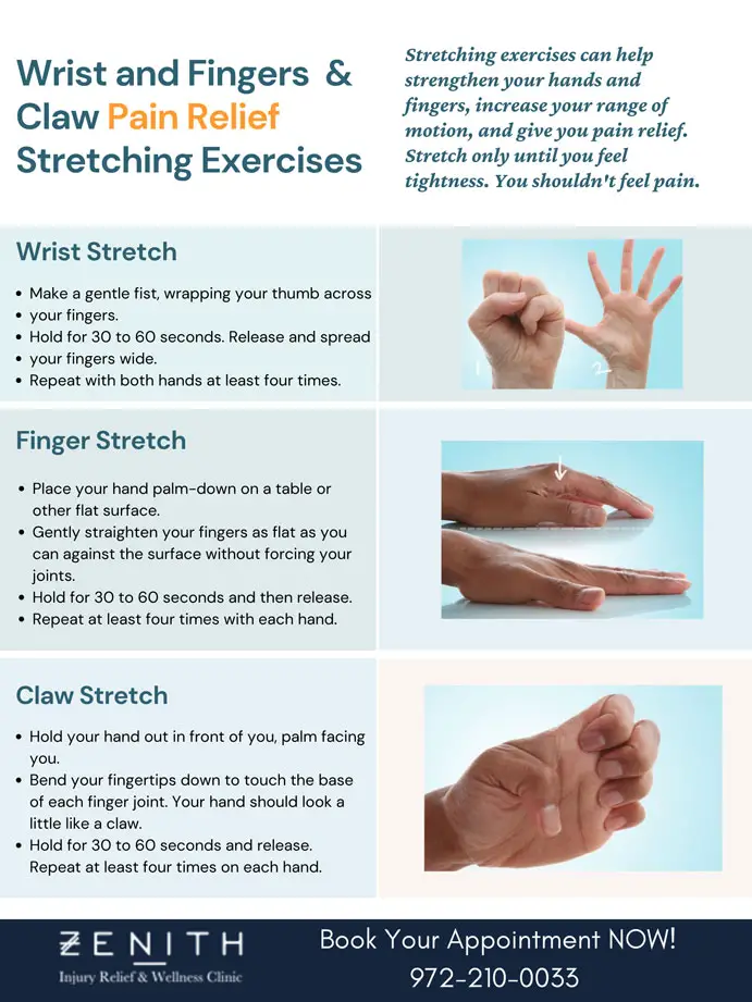 5 Stretching Exercises for Hand, Wrists, Claws, and Fingers Pain Relief ...