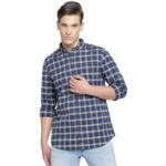 navy checkered shirt-04231322