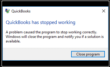 QuickBooks has stopped working-f8680000