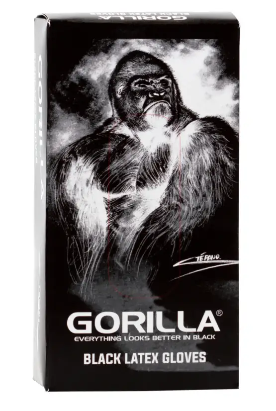 Gorilla Black Latex Exam Gloves-0274617b