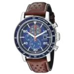 Citizen Mens Eco-Drive Blue Dial Brown leather band Watches-0dd974bb
