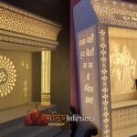 Designer Corian Temple for home with backlit-69657805