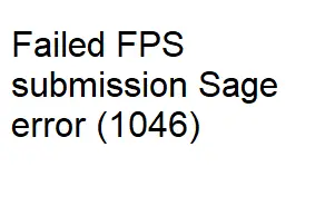 Failed FPS submission Sage error 1046-54f57b92