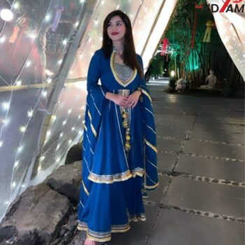 Mehreen Pirzada in a Blue Sharara Suit for a Diwali Party!-18200486