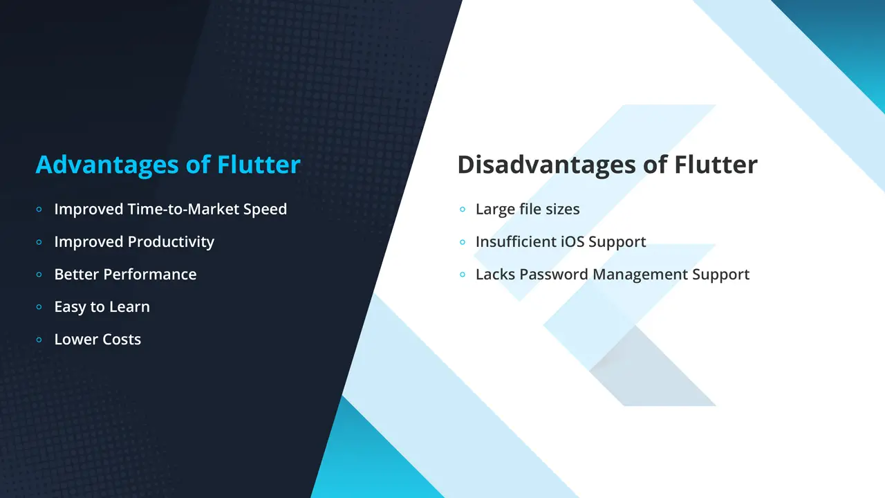 Advantages and DisAdvantages of Flutter.-9a2f3cde