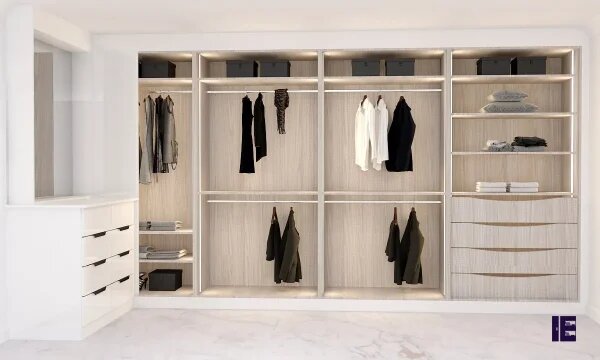 Fitted Hinged Gloss Wardrobe in Snow White Finish