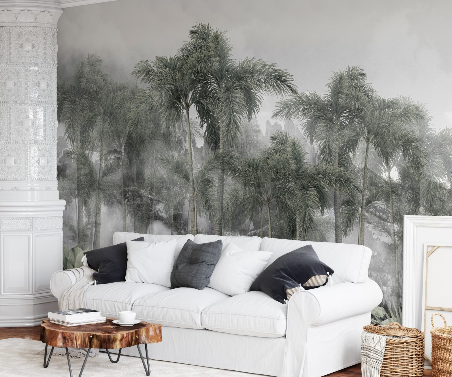 Foggy Jungle Mountain Palm Banana Tropical Wallpaper For Walls-21cec4d4