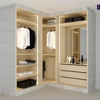 L-Shaped Corner Wardrobes with Dresser Set (2)-f626f7c8