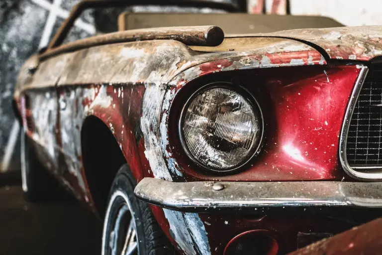 Close-up of a rusty car