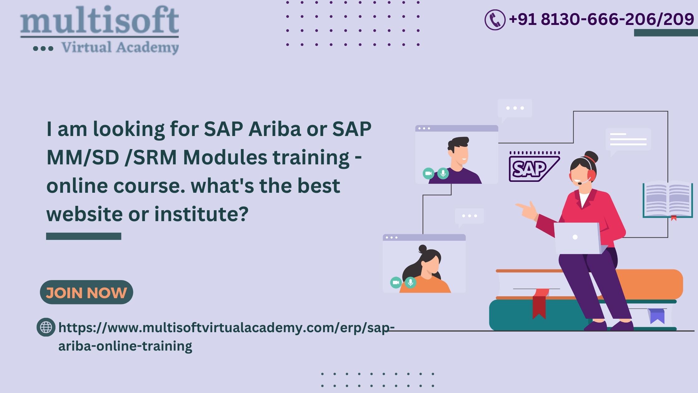 I am looking for SAP Ariba or SAP MMSD SRM Modules training -online course. what's the best website or institute