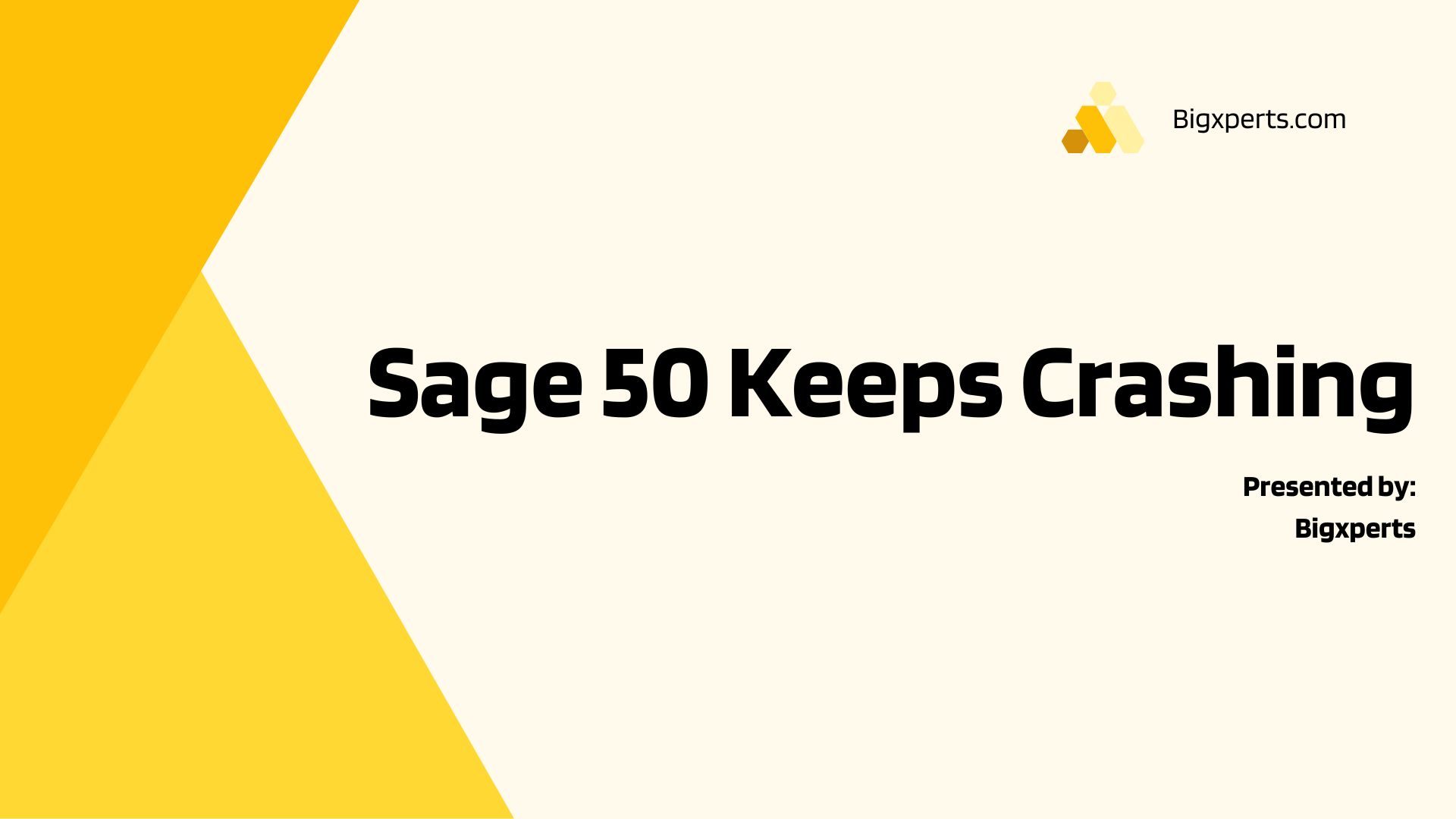 Sage 50 Keeps Crashing