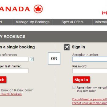 Air Canada Manage Booking