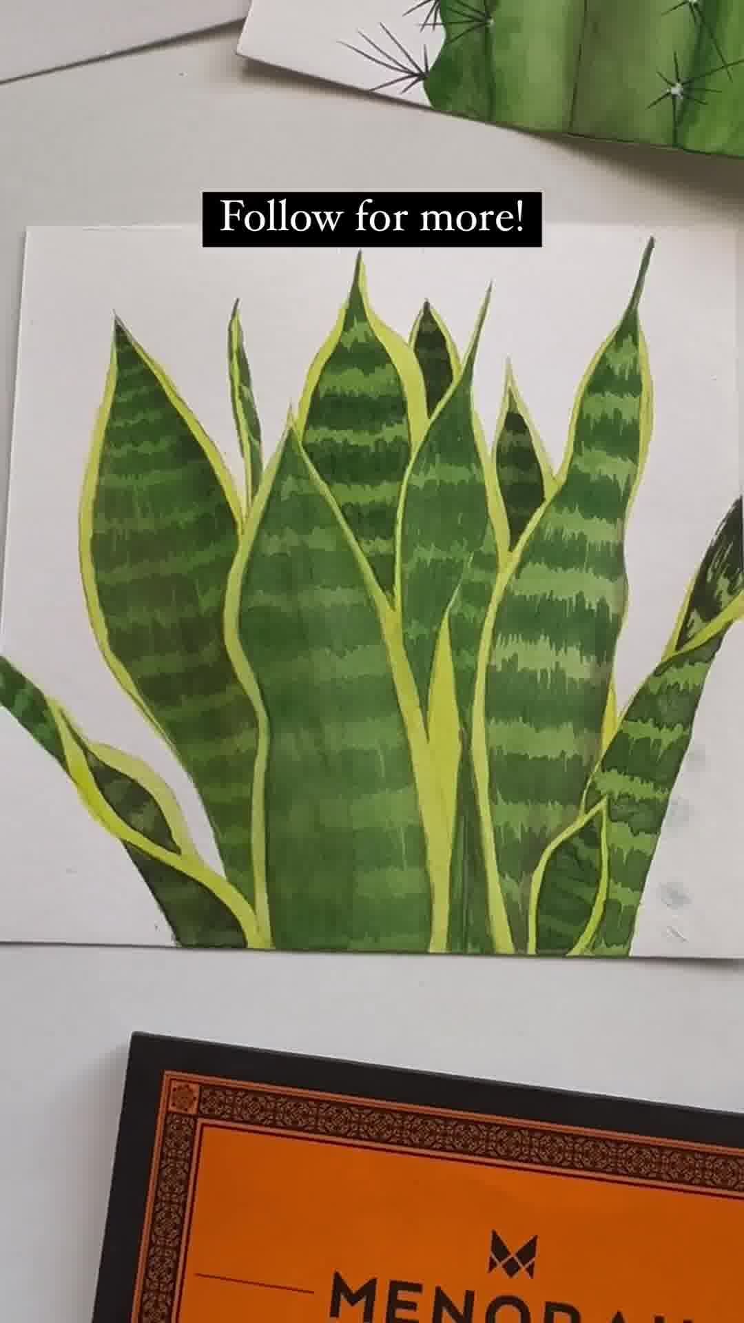 Painting Indoor Plant with Watercolour