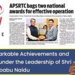 APSRTC's Remarkable Achievements and Contributions under the Leadership of Shri Nara Chandrababu Naidu