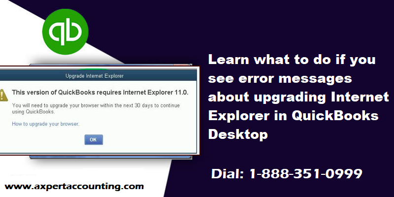 Step to Upgrading Internet Explorer to open QuickBooks Desktop