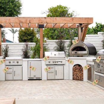an-rta-outdoor-kitchen-with-multiple-appliances-and-pizza-oven-underpergola-with-price-tags-on-it