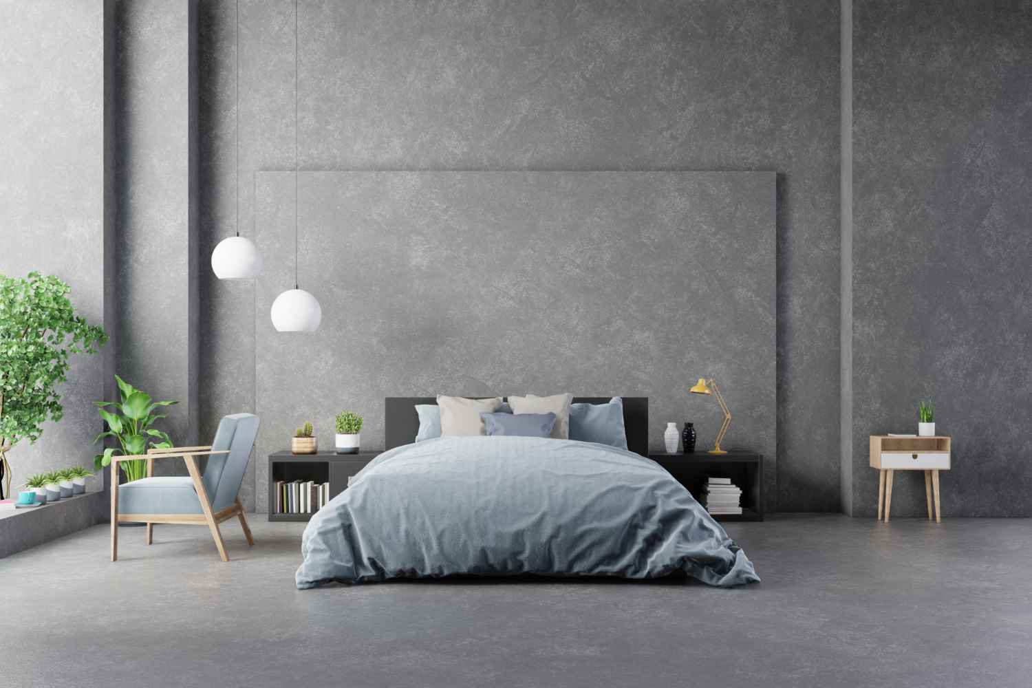 bed-with-sheets-bedroom-interior-concrete-wall-modern-furniture_11zon