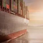 A Cargo Ship Hauling Many Containers