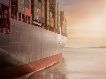 A Cargo Ship Hauling Many Containers