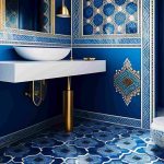 Blue tile design in shades of blue_11zon