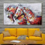 Horses in Paradise Hand painted Wall Painting