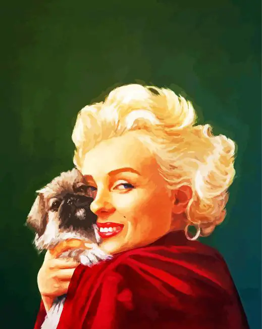 Marilyn-Monroe-with-Pekingese-paint-by-numbers