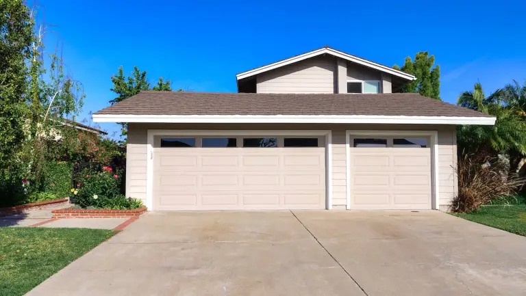 Newly repaired garage door